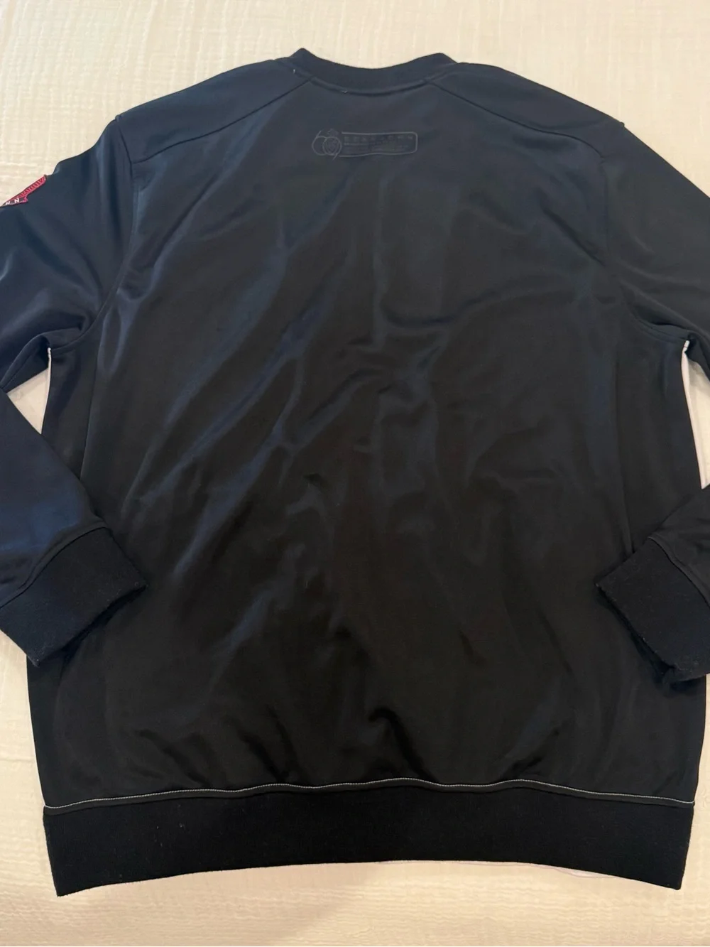 Sean John Vintage Track Jacket Colorblock Crest Patch White Black Red Size XXL